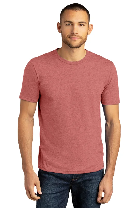 fashionable short sleeve dress shirt -District Mens Perfect DTG Short Sleeve Crewneck T-Shirt - Blush Frost