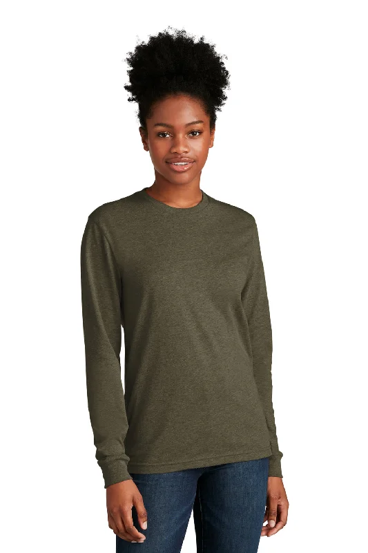 stylish short sleeve shirt for travel -Next Level Mens CVC Long Sleeve Crewneck T-Shirt - Military Green