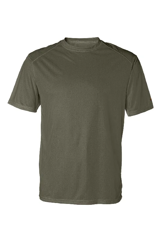 loose short sleeve t-shirt for men -Badger Mens B-Core Moisture Wicking Short Sleeve Crewneck T-Shirt - Olive Drab Green