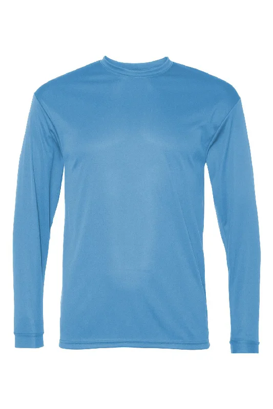 short sleeve hoodie t-shirt -C2 Sport Mens Performance Moisture Wicking Long Sleeve Crewneck T-Shirt - Columbia Blue