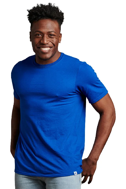 plain short sleeve t-shirt -Russell Athletic Mens Dri-Power Moisture Wicking Performance Short Sleeve Crewneck T-Shirt - Royal Blue