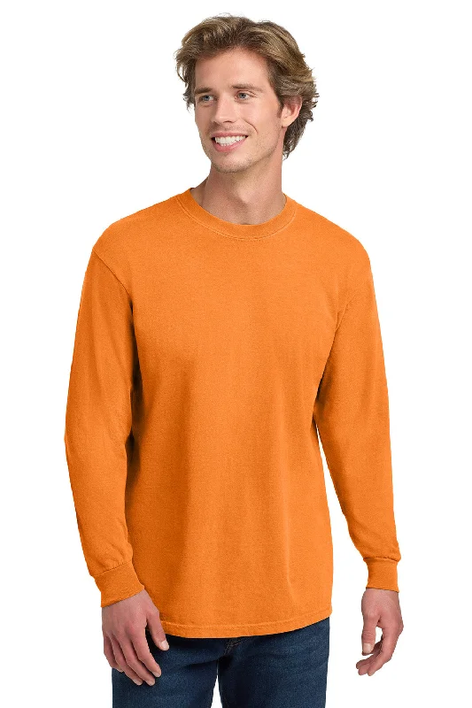 breathable cotton short sleeve t-shirt -Comfort Colors Mens Long Sleeve Crewneck T-Shirt - Burnt Orange