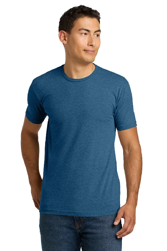 lightweight short sleeve shirt for women -Next Level Mens CVC Jersey Short Sleeve Crewneck T-Shirt - Heather Cool Blue