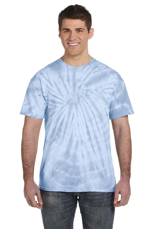 casual short sleeve shirt for laid-back style -Tie-Dye Mens Short Sleeve Crewneck T-Shirt - Baby Blue