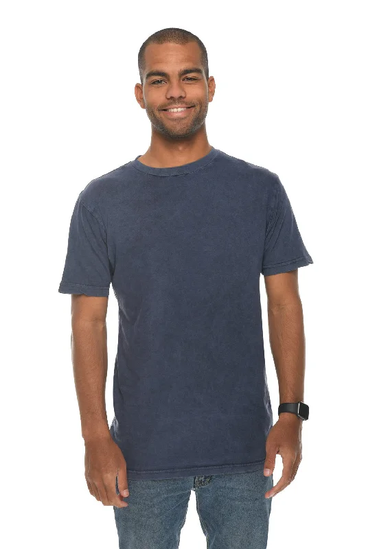 affordable short sleeve t-shirt -Lane Seven Mens Vintage Short Sleeve Crewneck T-Shirt - Vintage Denim Blue