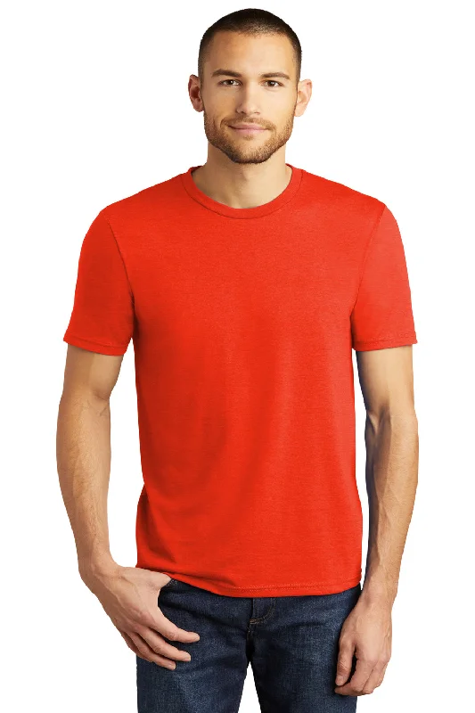 casual short sleeve t-shirt for home -District Mens Perfect Tri Short Sleeve Crewneck T-Shirt - Heather Deep Orange