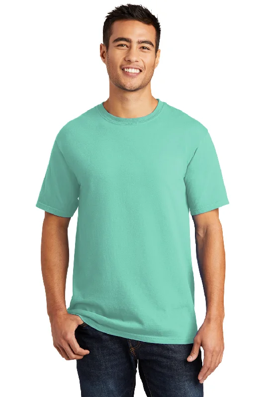 short sleeve graphic tee for kids -Port & Company Mens Beach Wash Short Sleeve Crewneck T-Shirt - Cool Mint Green