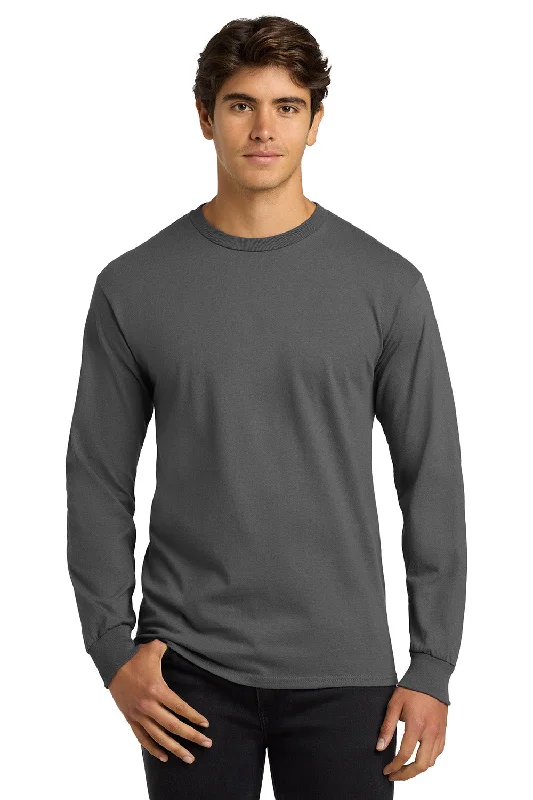 short sleeve workout shirts -Gildan Mens Ultra Long Sleeve Crewneck T-Shirt - Charcoal Grey