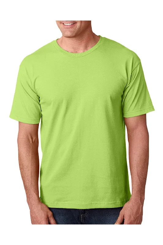 athletic short sleeve t-shirt for outdoor sports -Bayside Mens USA Made Short Sleeve Crewneck T-Shirt - Lime Green