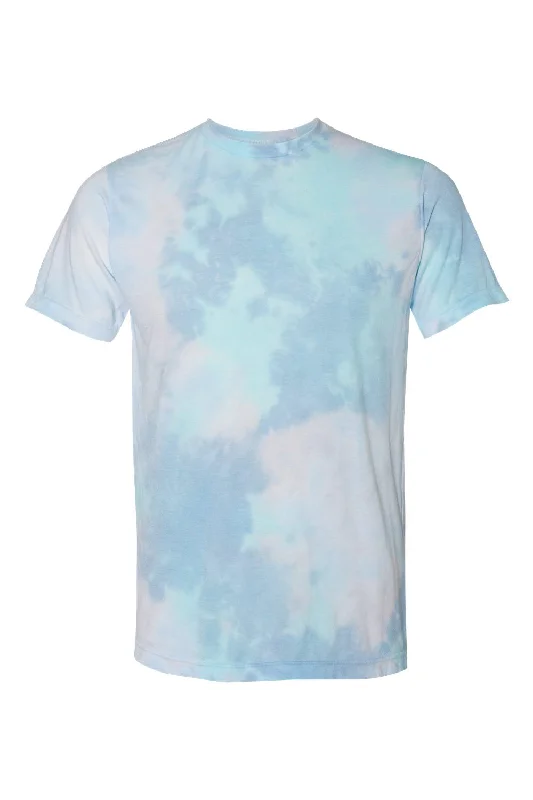 short sleeve t-shirt for travel -Dyenomite Mens Dream Tie Dyed Short Sleeve Crewneck T-Shirt - Turquoise