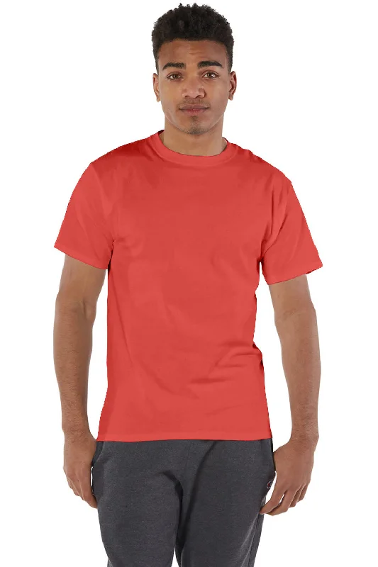 oversized t-shirt for summer -Champion Mens Short Sleeve Crewneck T-Shirt - Red River Clay