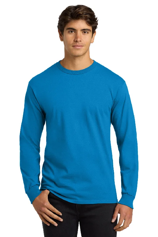 cotton short sleeve t-shirt -Gildan Mens Ultra Long Sleeve Crewneck T-Shirt - Sapphire Blue