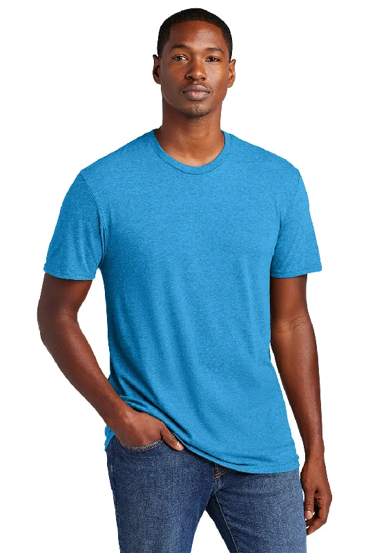 casual wear short sleeve t-shirt -District Mens Very Important Short Sleeve Crewneck T-Shirt - Heather Bright Turquoise Blue