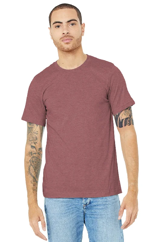 elegant short sleeve blouse -Bella + Canvas Mens Heather CVC Short Sleeve Crewneck T-Shirt - Heather Mauve