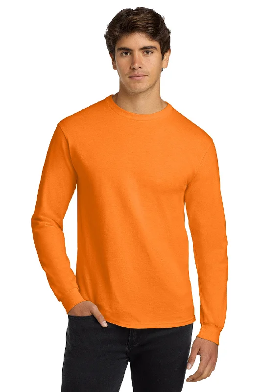 trendy short sleeve t-shirt -Gildan Mens Ultra Long Sleeve Crewneck T-Shirt - Safety Orange