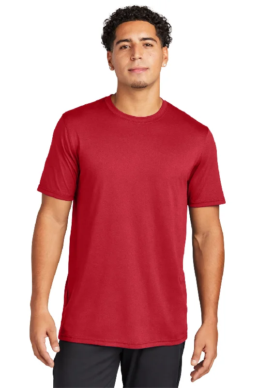 short sleeve shirt for casual outings -Sport-Tek Mens Echo Moisture Wicking Short Sleeve Crewneck T-Shirt - True Red