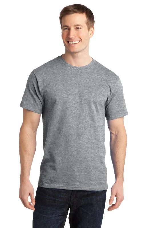 relaxed short sleeve t-shirt for men -Port & Company Mens Short Sleeve Crewneck T-Shirt - Heather Grey