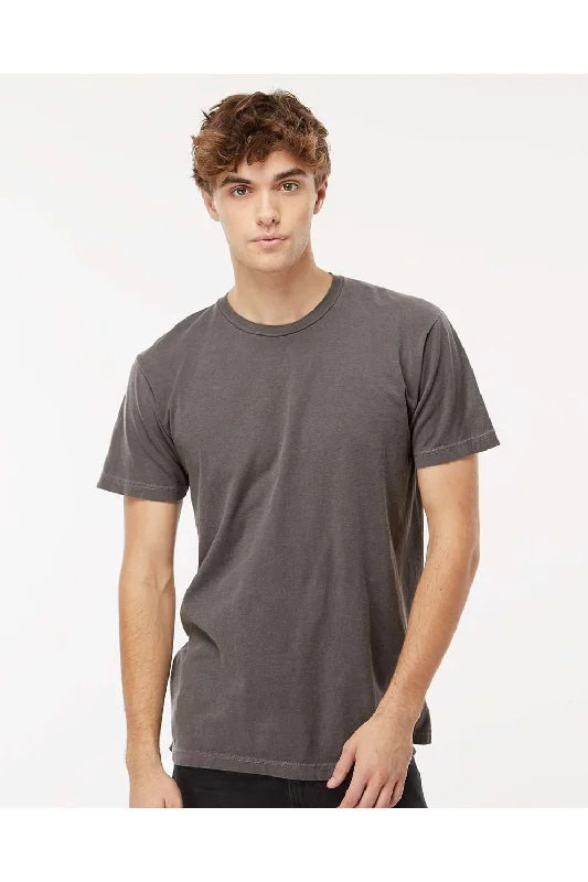 casual men’s short sleeve polo -M&O Mens Vintage Garment Dyed Short Sleeve Crewneck T-Shirt - Pepper Grey