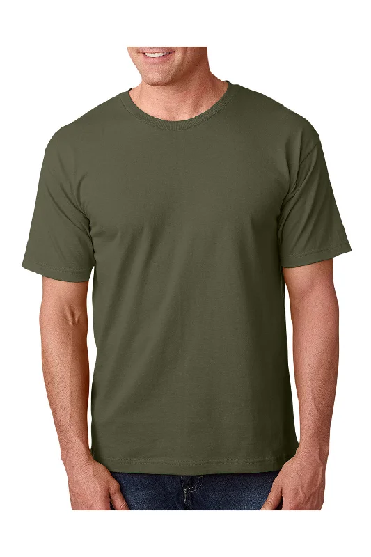 versatile short sleeve shirt for men -Bayside Mens USA Made Short Sleeve Crewneck T-Shirt - Olive Green