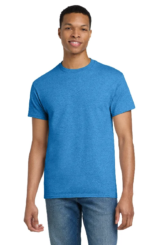 vintage short sleeve t-shirt -Gildan Mens Ultra Short Sleeve Crewneck T-Shirt - Heather Sapphire Blue