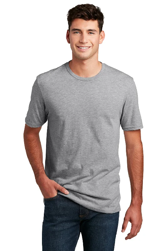 slim fit short sleeve t-shirt -District Mens Perfect Blend Short Sleeve Crewneck T-Shirt - Heather Light Grey