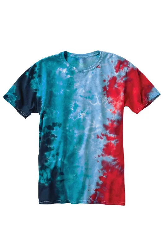 short sleeve sportswear t-shirt -Dyenomite Mens Slushie Crinkle Tie Dyed Short Sleeve Crewneck T-Shirt - USA