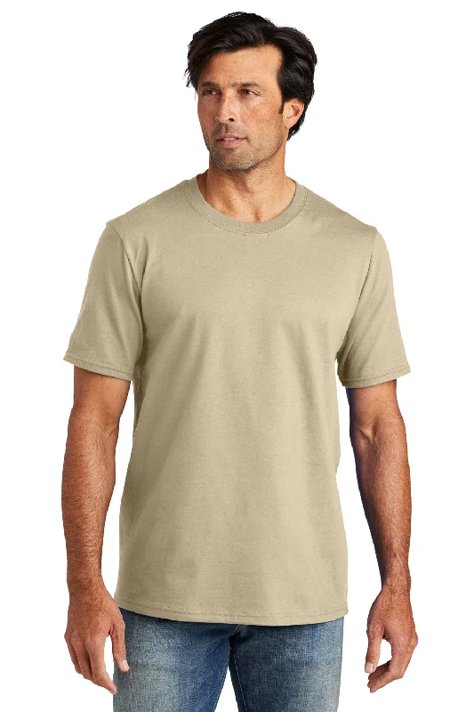 fashion-forward short sleeve t-shirt -Volunteer Knitwear Mens USA Made Chore Short Sleeve Crewneck T-Shirt - Sand Dune