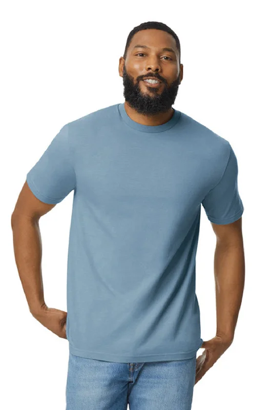 basic short sleeve t-shirt for layering -Gildan Mens Softstyle Short Sleeve Crewneck T-Shirt - Stone Blue