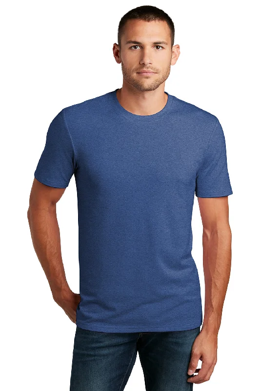 short sleeve t-shirt with cool patterns -District Mens Flex Short Sleeve Crewneck T-Shirt - Heather Deep Royal Blue