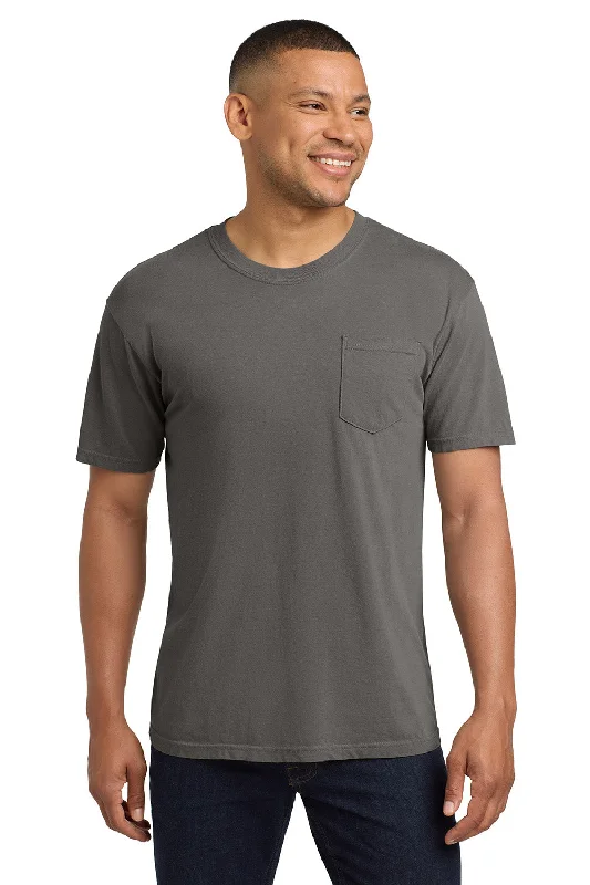 short sleeve t-shirt for everyday wear -Comfort Colors Mens Short Sleeve Crewneck T-Shirt w/ Pocket - Grey