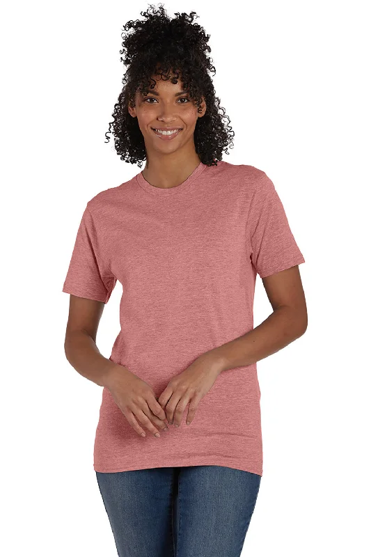 sporty short sleeve polo shirt -Hanes Mens Nano-T Short Sleeve Crewneck T-Shirt - Heather Mauve