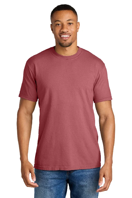 fitted short sleeve top for men -Comfort Colors Mens Short Sleeve Crewneck T-Shirt - Crimson Red