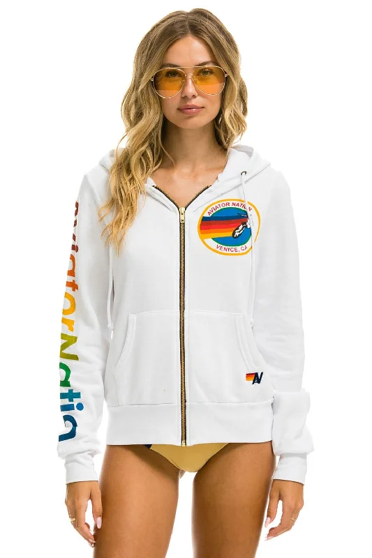 hoodie with timeless style -AVIATOR NATION HOODIE - WHITE