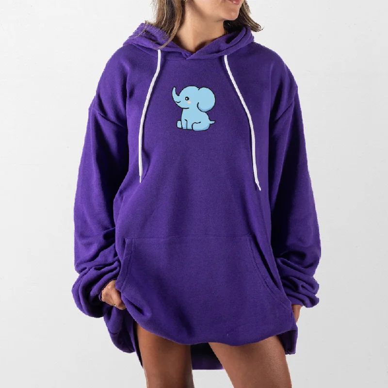 hoodie with fun designs for men -Blue Elephant Giant Hoodie