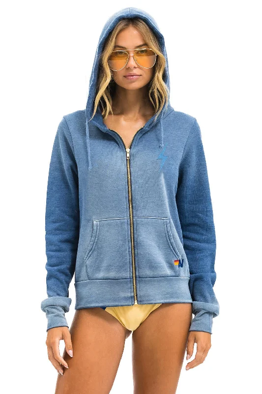 hoodie for all-season comfort and style -BOLT STITCH 2 ZIP HOODIE - FADED WATER