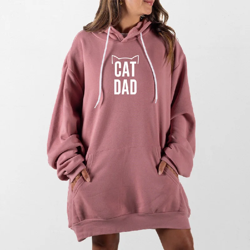 hoodie with subtle detailing for men -Cat Dad Giant Hoodie