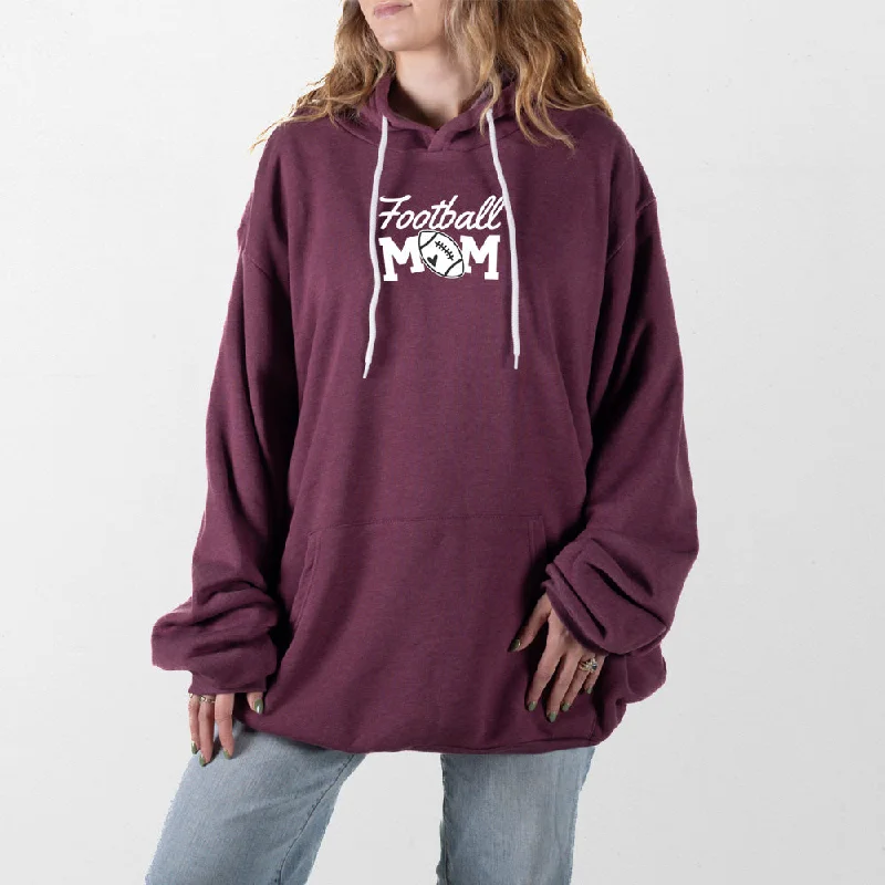 casual hoodie with soft fabric -Football Mom Giant Hoodie