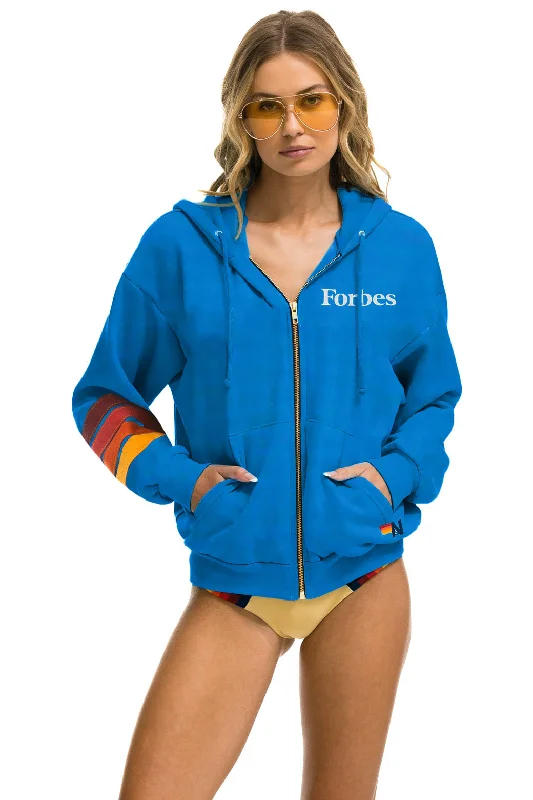 hoodie with relaxed fit for comfort -FORBES 23 RELAXED ZIP HOODIE - OCEAN