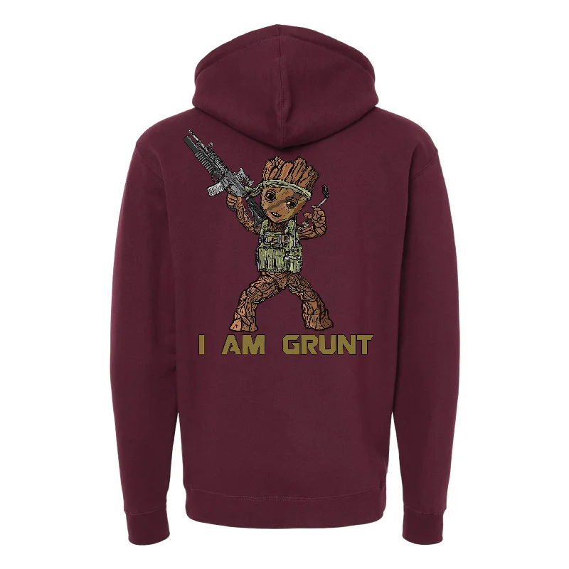 hoodie for layering with winter coats -I Am Grunt Hoodie