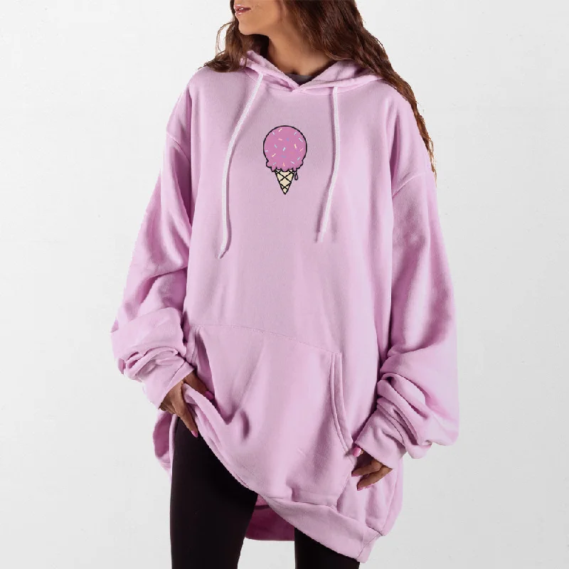 hoodie for cold weather layering -Ice Cream Cone Giant Hoodie