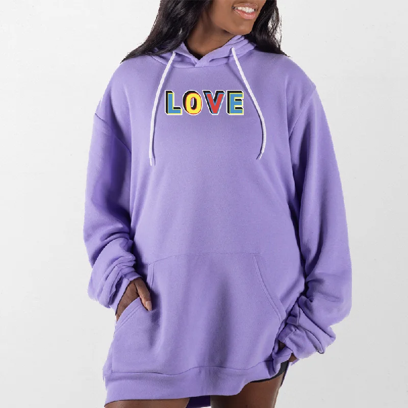 hoodie for effortless winter fashion -Multicolor Love Giant Hoodie