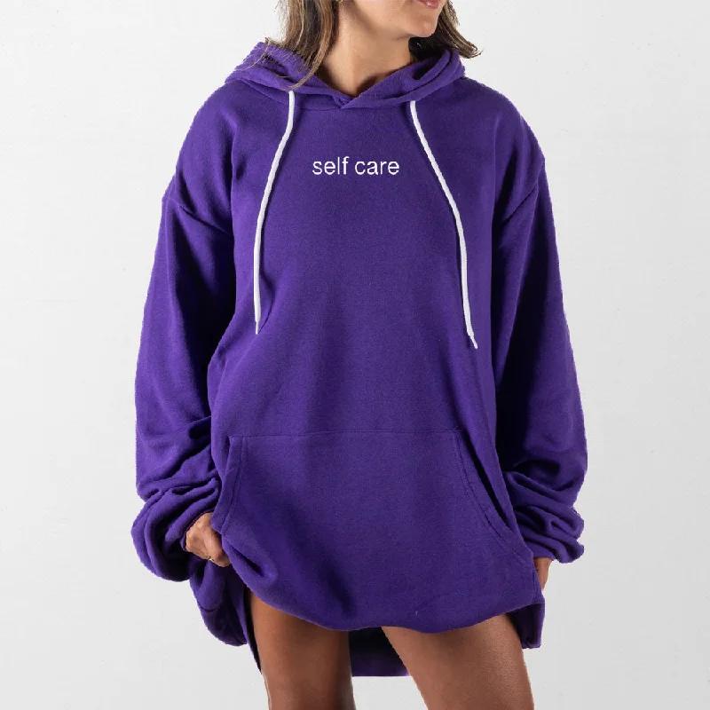 hoodie with soft fleece lining -Self Care Giant Hoodie