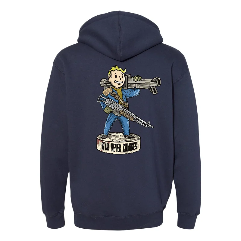 hoodie with unique cut and fit -War Never Changes Hoodie