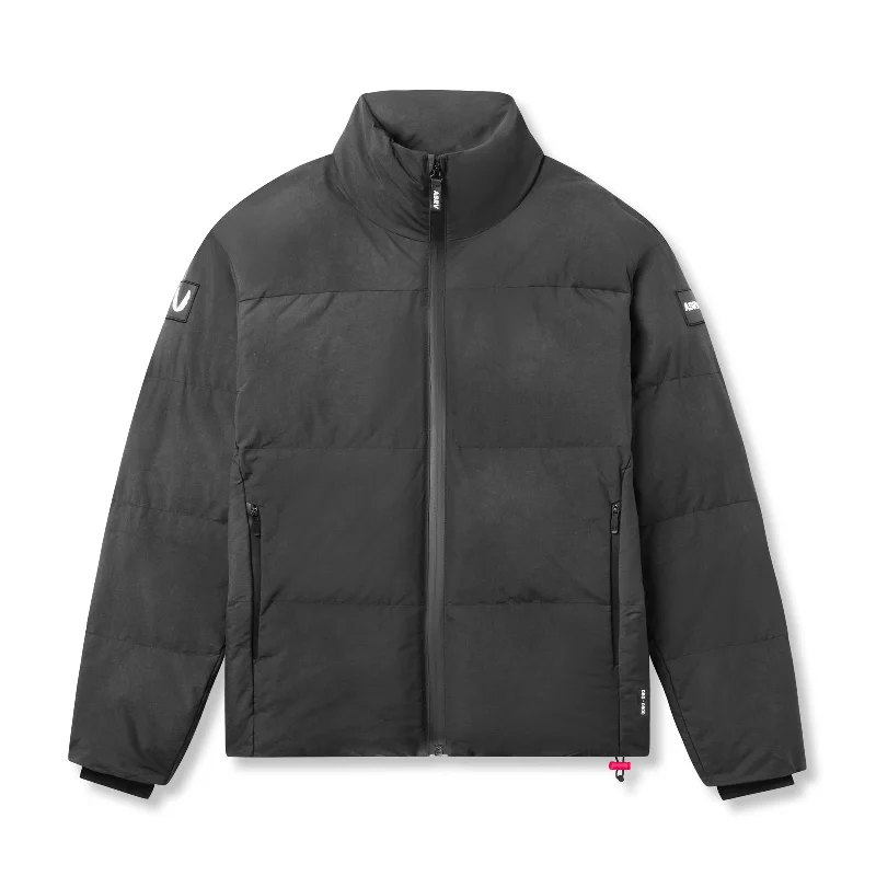 cozy winter coat with hood-0900. PrimaLoft® Weather-Ready Puffer Jacket - Black "Wave Dye"