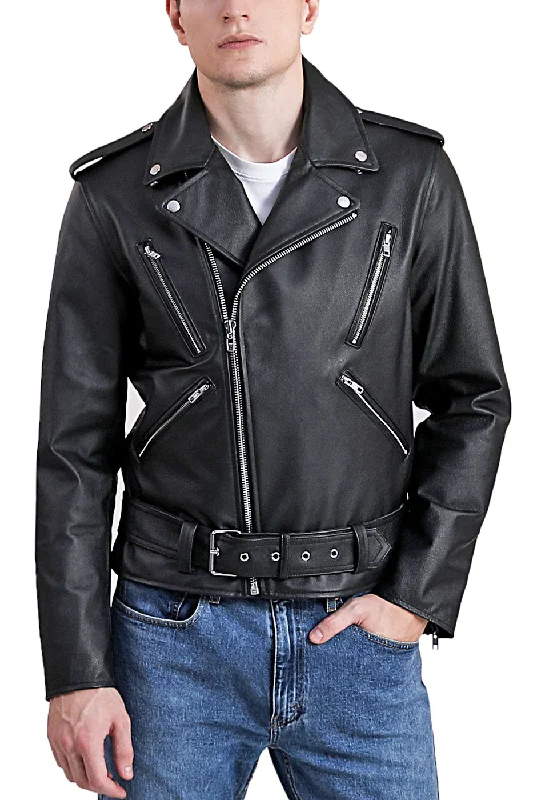 men’s high-performance winter jacket-BGSD Men Cowhide Leather Urban Rider Jacket