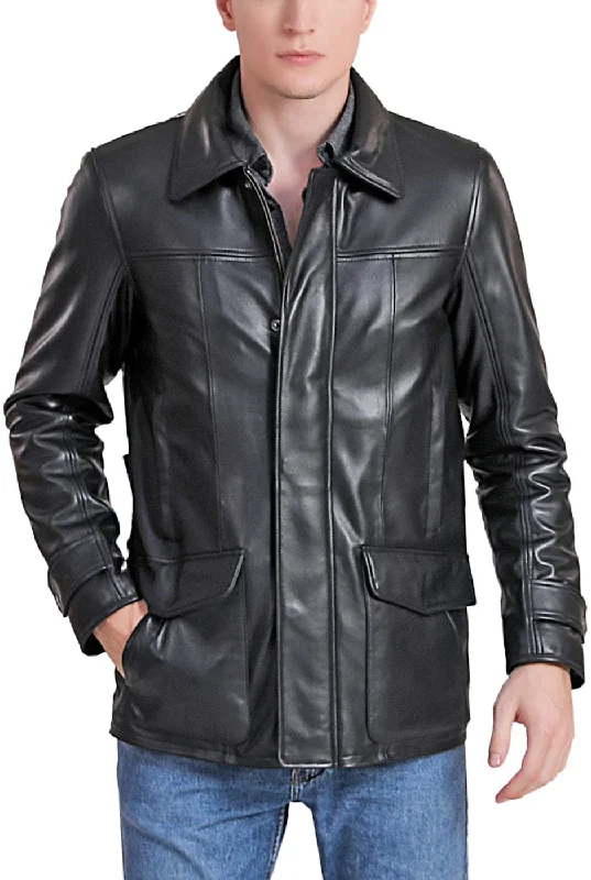 women’s water-resistant jacket-BGSD Men Hunter Lambskin Leather Coat