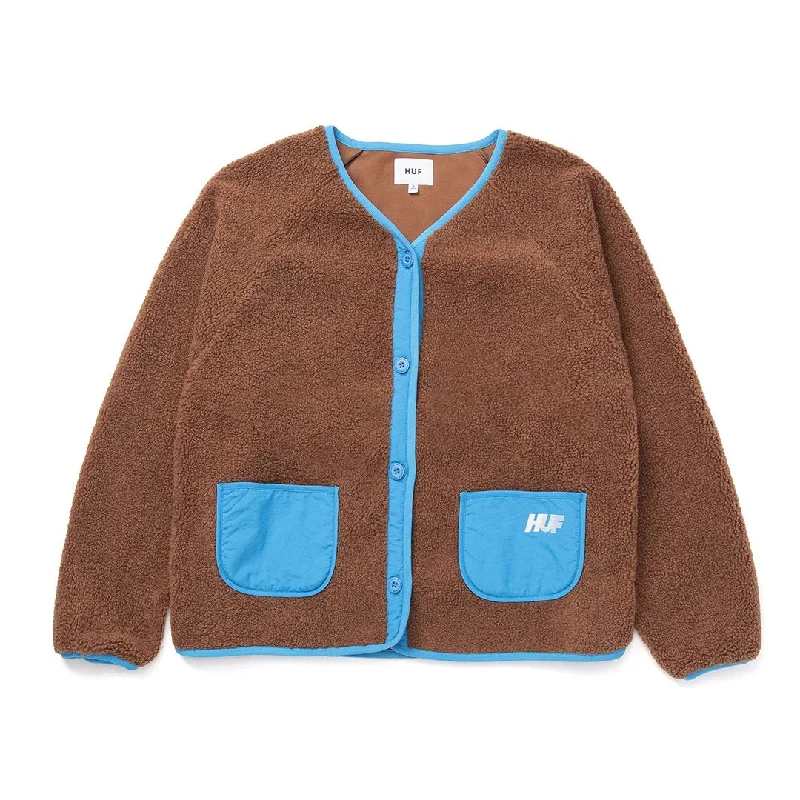 hoodie for ultimate comfort and style -Huf 10k Sherpa Jacket Dust Brown