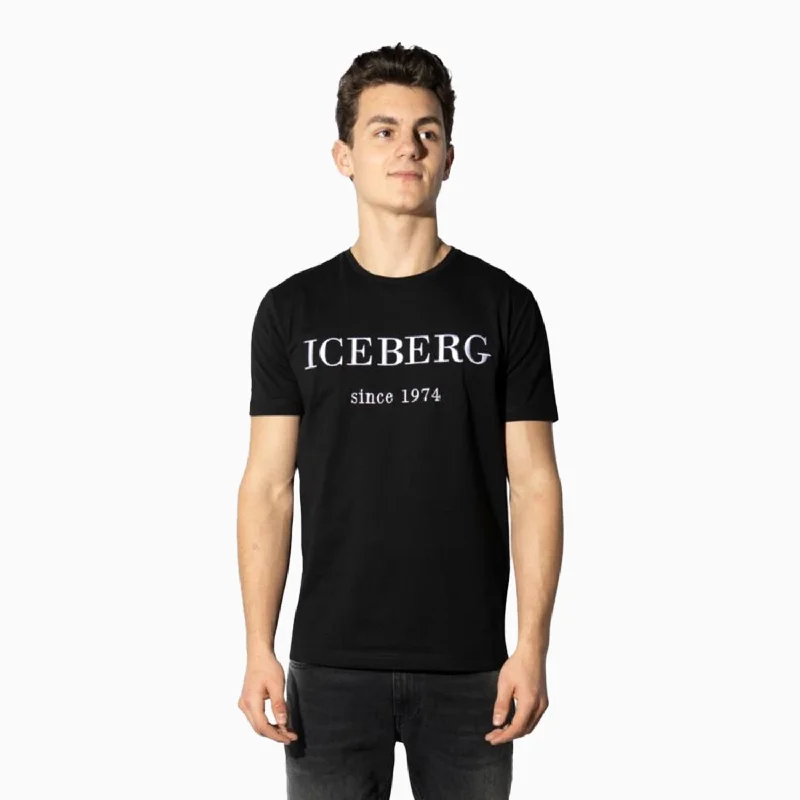 slim-fit short sleeve t-shirt for women -Men's Iceberg Logo Short Sleeve T-Shirt