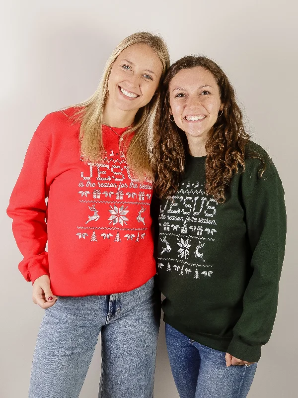 hoodie for easy, casual styling -Jesus is the Reason Graphic Sweatshirt (Multiple Colors)