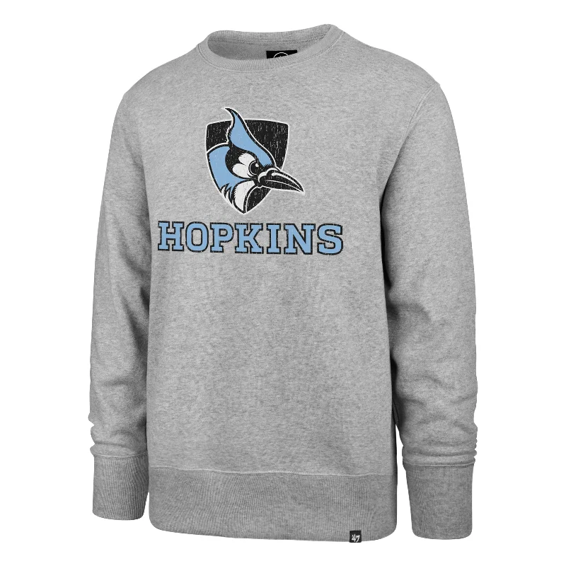 hoodie for weekend adventures -JOHNS HOPKINS BLUE JAYS VARSITY BLOCK '47 HEADLINE CREW